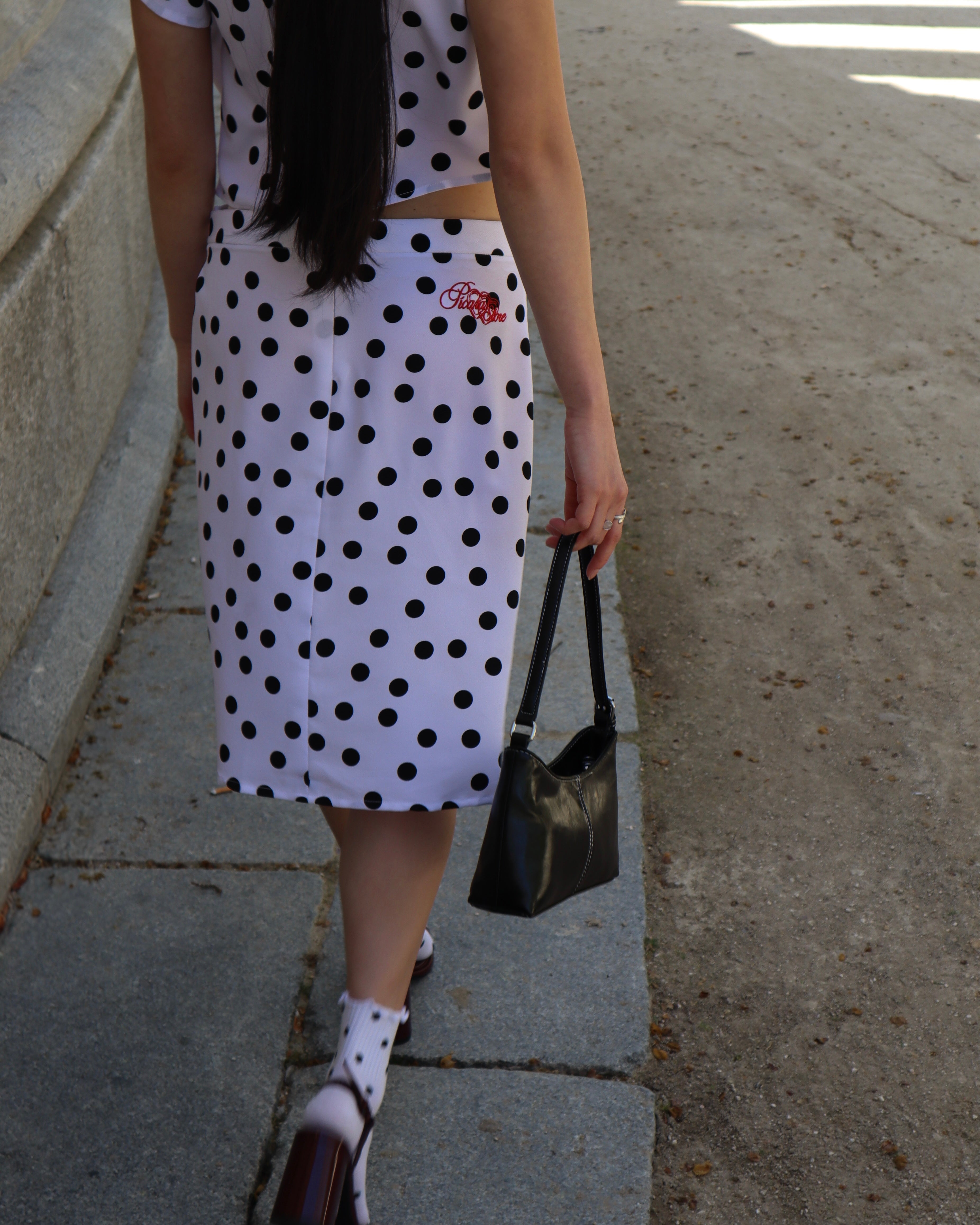 Falda Lunares Blanco