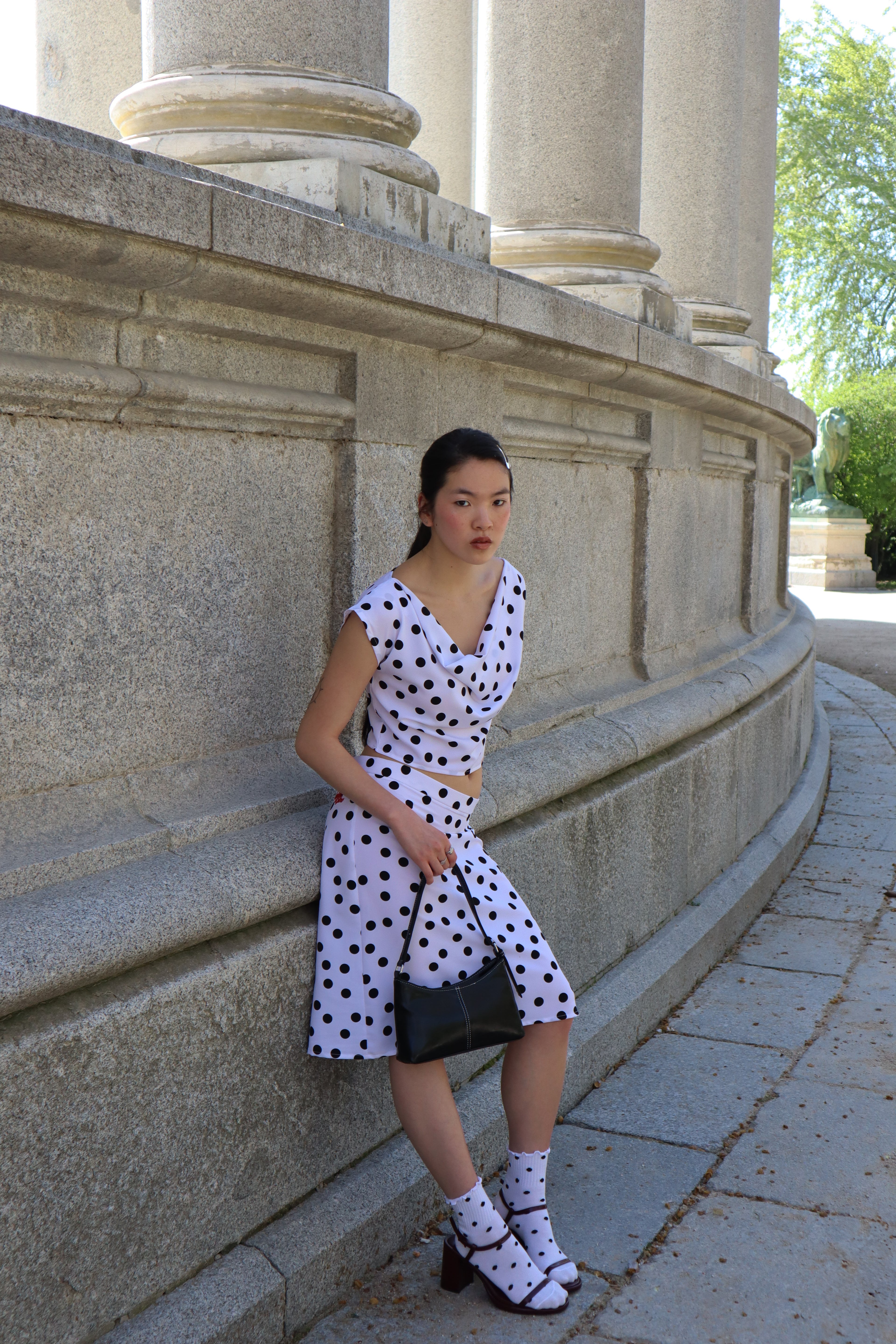 Falda Lunares Blanco