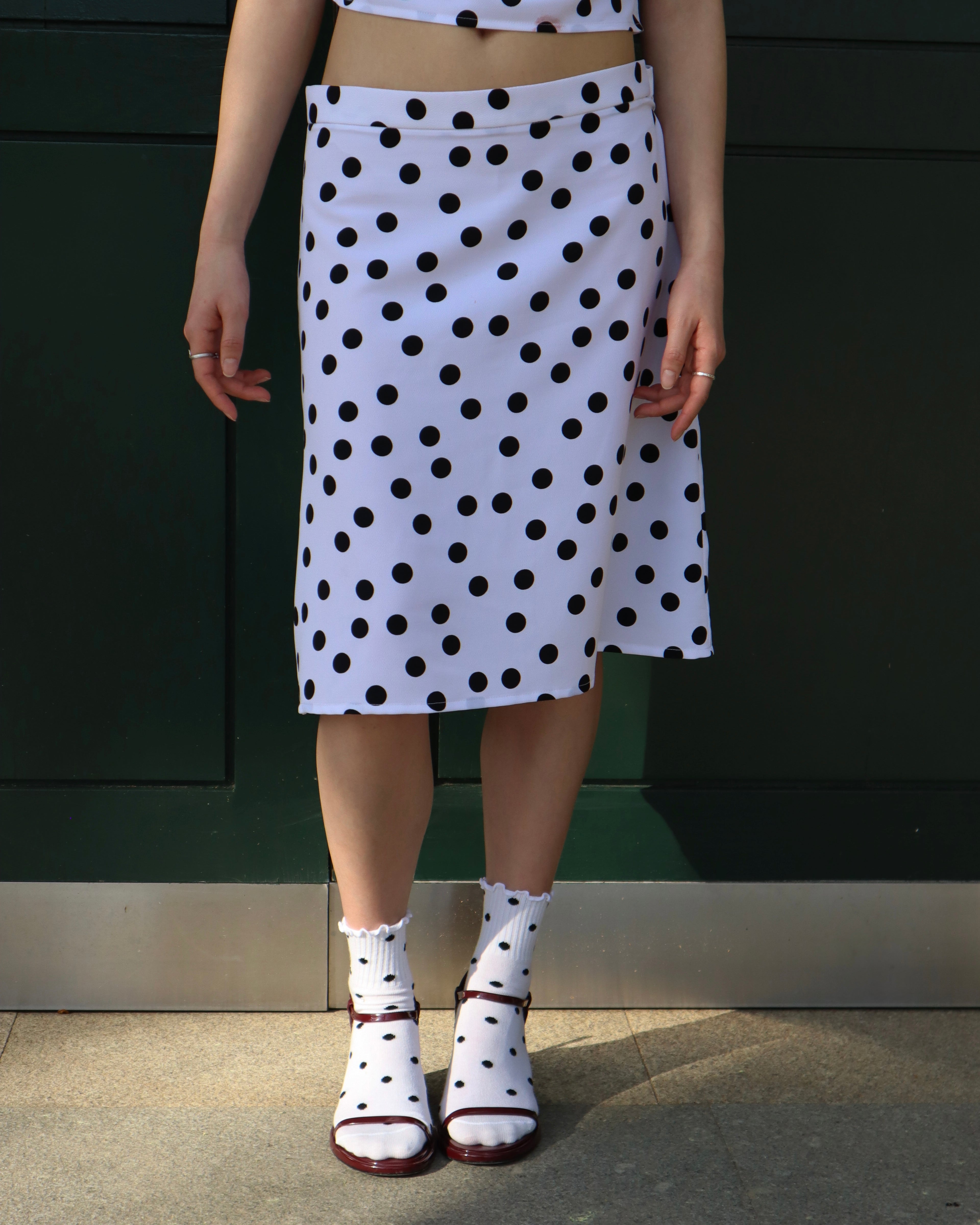 Falda Lunares Blanco