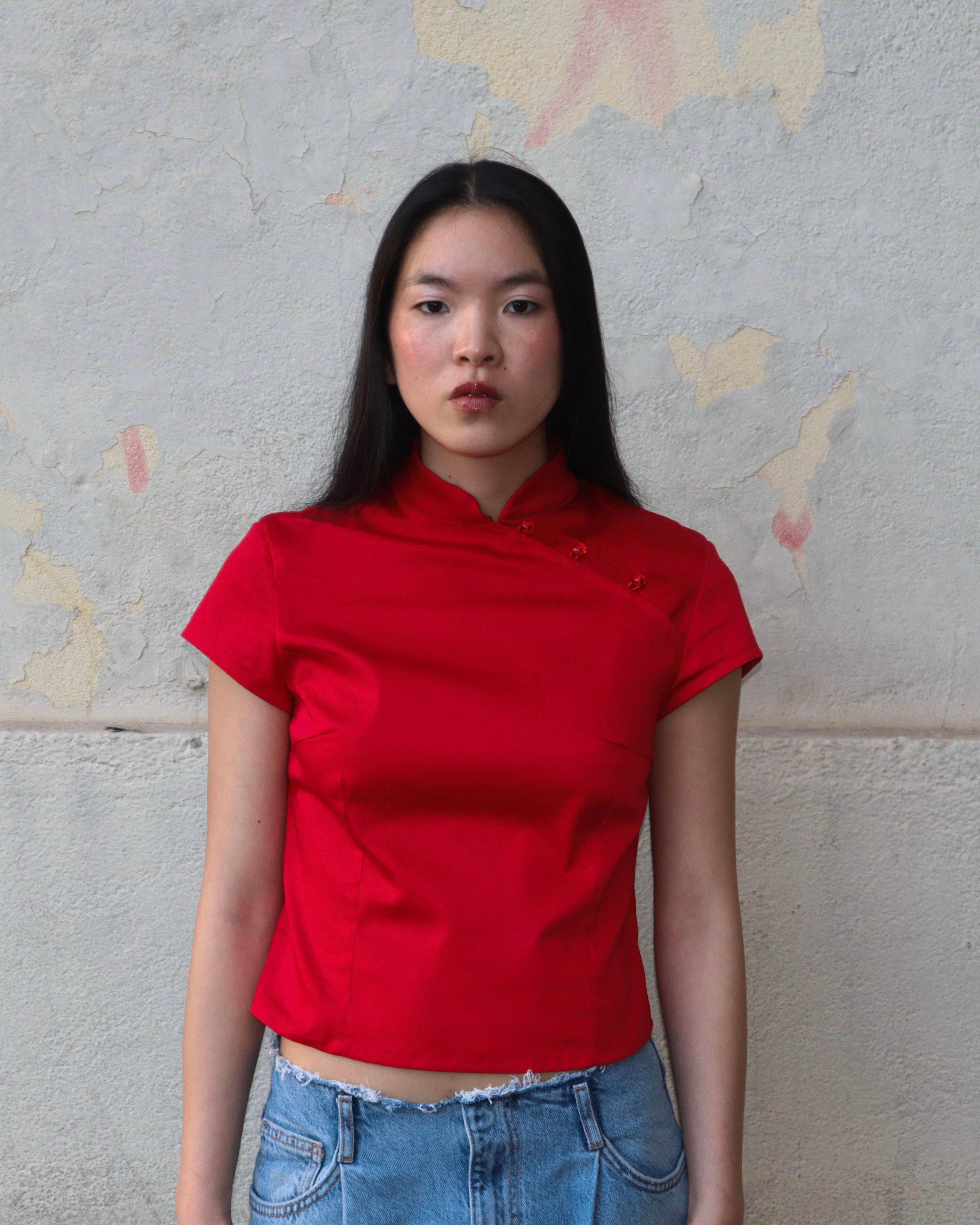 Top Quipao Rojo