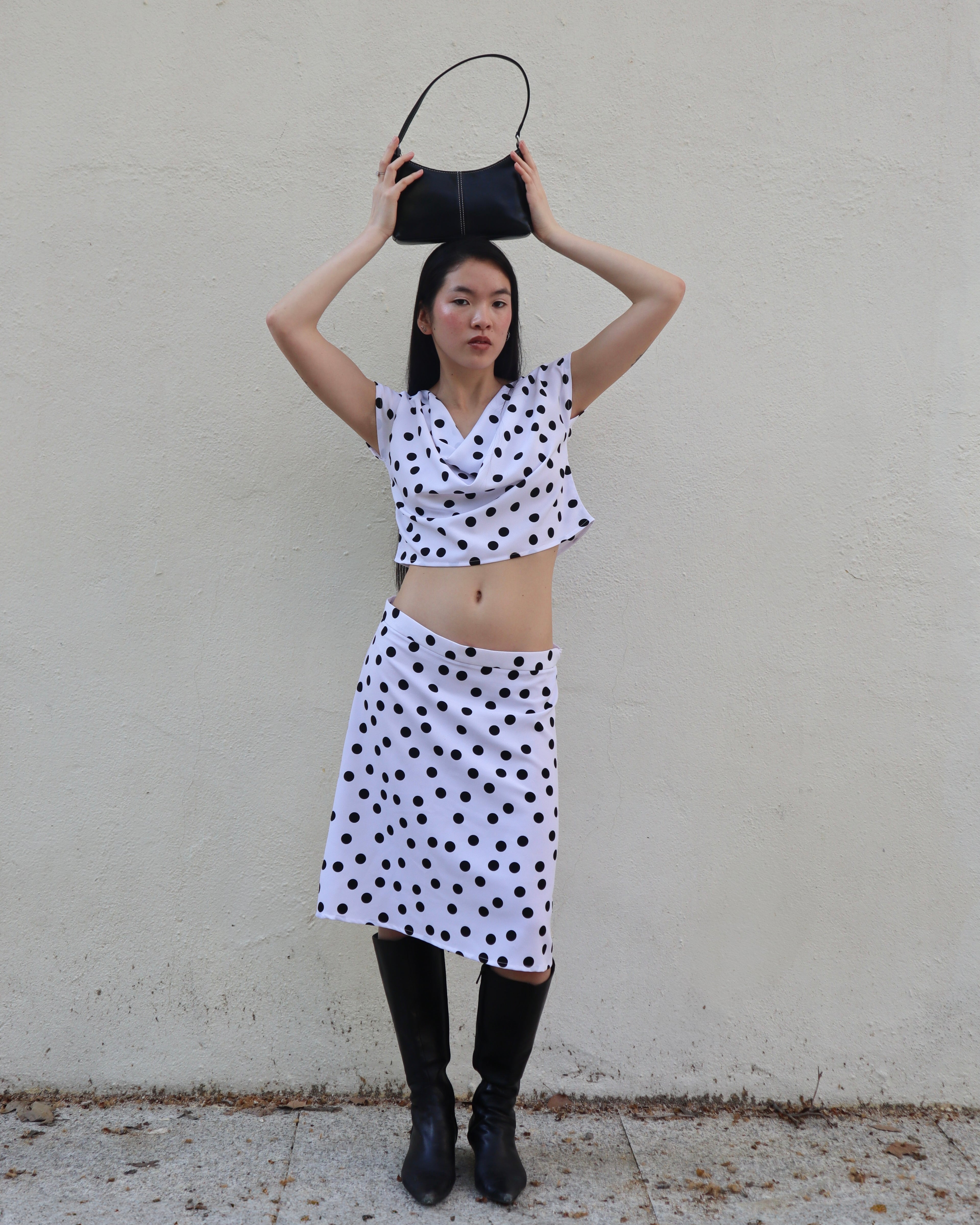 Falda Lunares Blanco